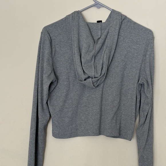 Shein Color Gray Cropped Zip Up Hooded Women’s Jacket Size Medium - Picture 13 of 13